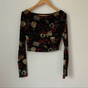 Velvet Floral Crop Top